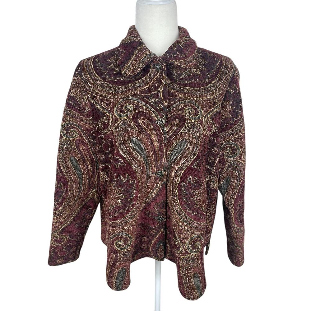 VTG Silverado New Mexico Paisley Tapestry Blazer Jacket Sz M Southwest Artsy USA - Picture 2 of 13